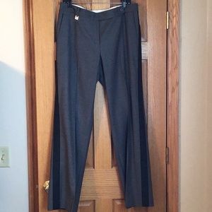 Michael Michael Kors Gray Tuxedo Stripe Wool Pants in Size 14